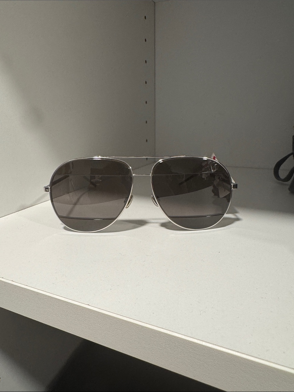 Dior Silver Frame Sunglasses with Dark Smoke Lenses